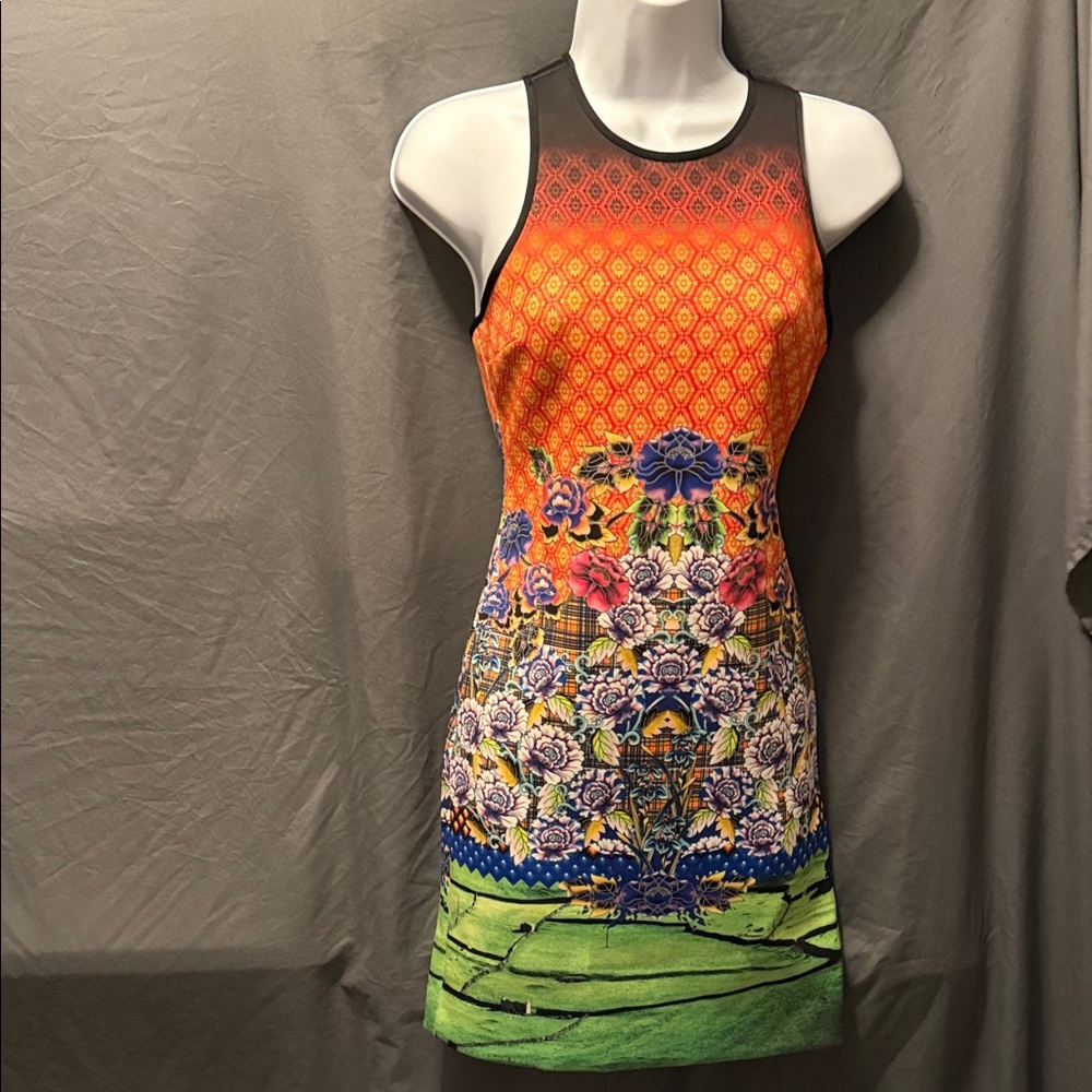 Clover Canyon Black and White Dress with Orange Label